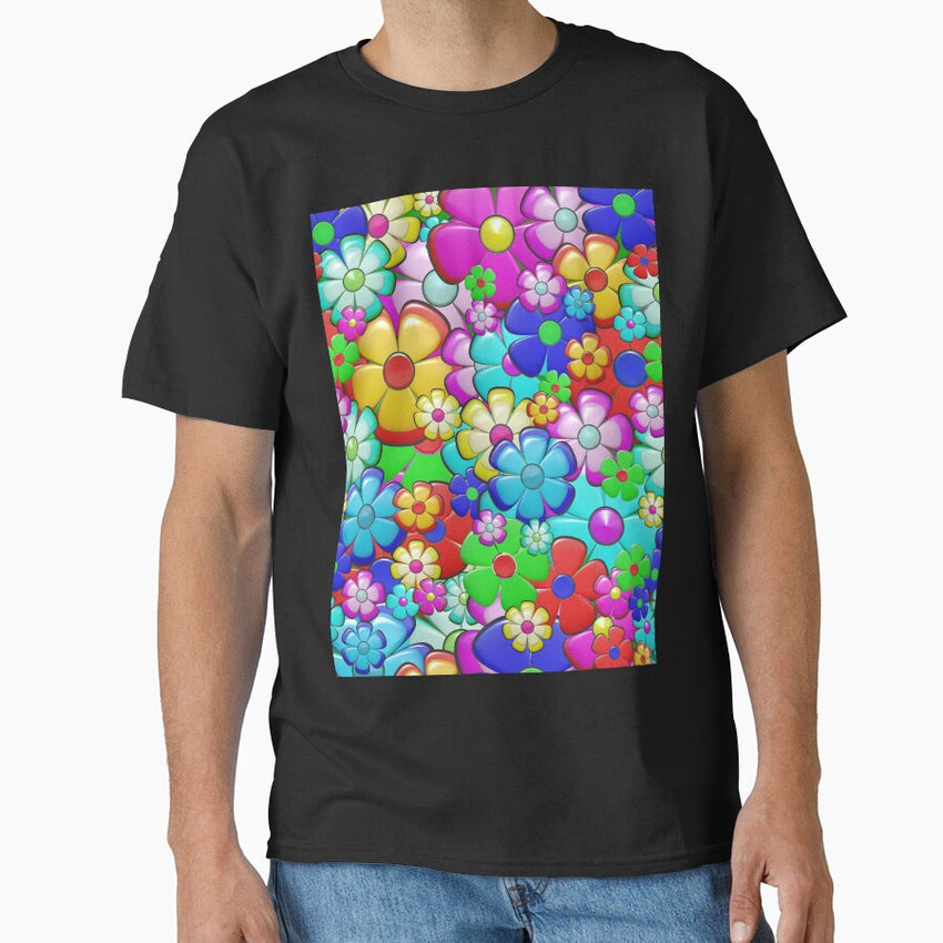 retro flower summer dress Classic T-Shirt