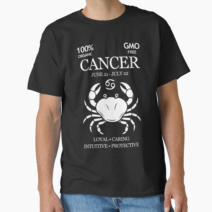 Cancer Zodiac Sign – Funny Horoscope Shirt for Astrology Fans (White) Classic T-Shirt
