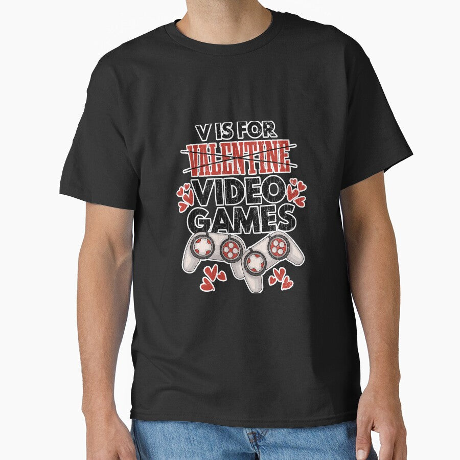 Valentines Day Video Gamer Funny Attire Classic T Shirt