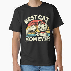 Retro Best Cat Mom Ever Classic T-Shirt