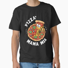 Mama Mia Pizza: Cartoon Pizza Delight Classic T-Shirt