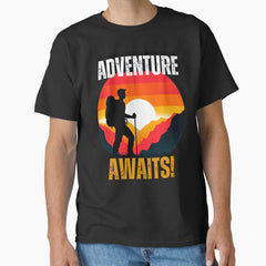 Adventure Awaits Hiking Design Outdoor Explorer Mountain Trekking Shirt Classic T Shirt