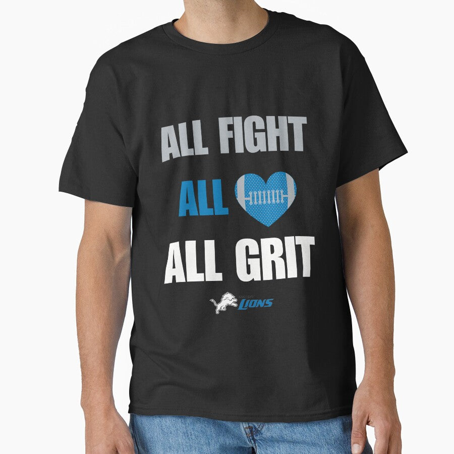 ALL FIGHT, ALL HEART, ALL GRIT with WHITE TEXT Classic T-Shirt
