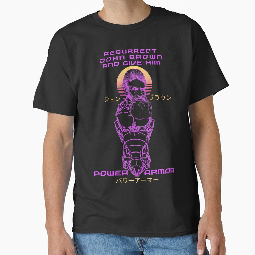 Resurrect John Brown And Give Him Power Armor Vaporwave Meme Leftist Socialist Classic T Shirt