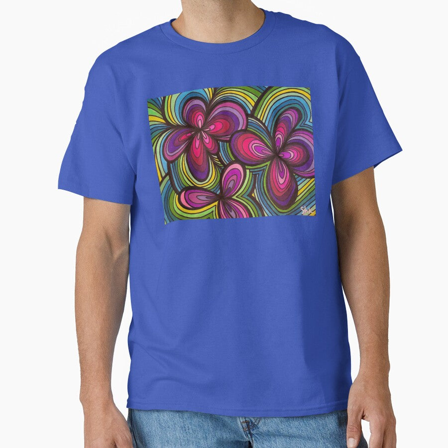 Retro Flowers 1 Classic T-Shirt