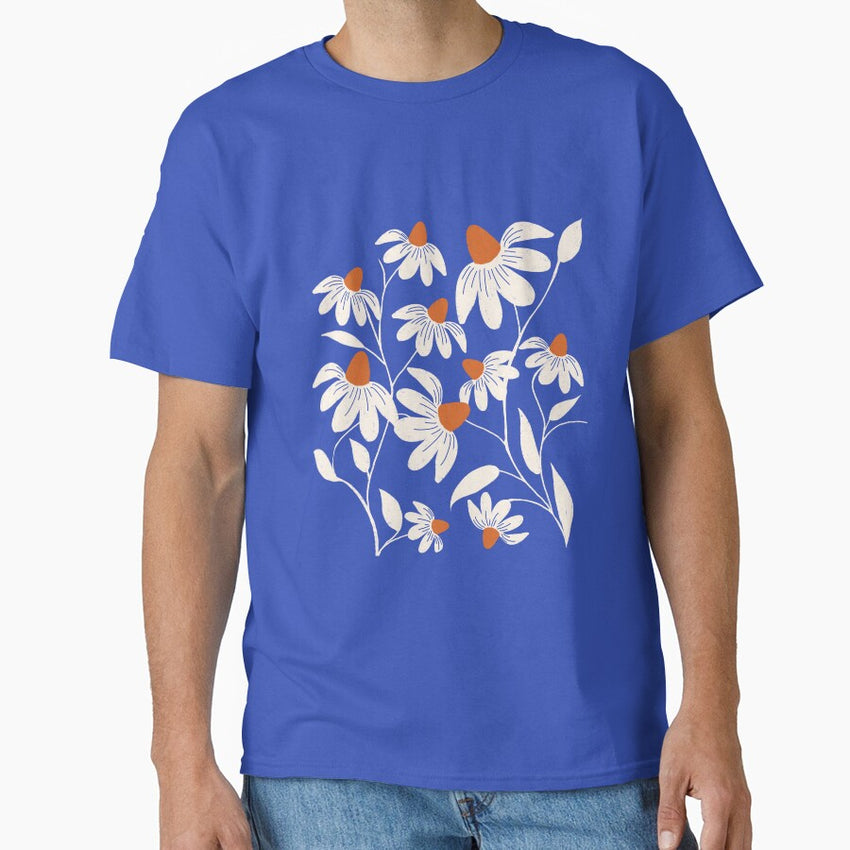 Floriography - White Coneflower - Cobalt Blue Classic T-Shirt