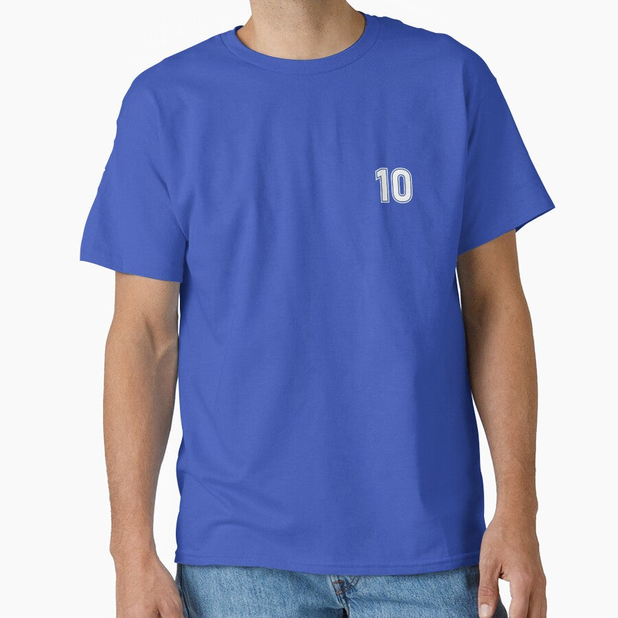 10 Blue Number Football Player Classic T Shirt