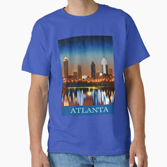 Atlanta Skyline by Night with Reflections Classic T-Shirt