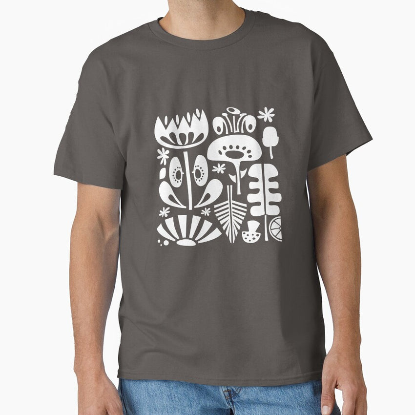Scandi Flowers White Classic T-Shirt