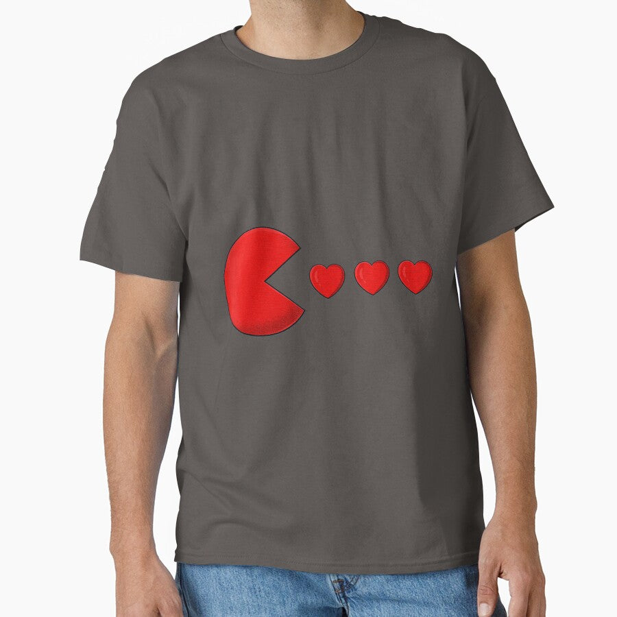 Valentines Day Hearts Eating Funny Boys Girls Kid Classic T Shirt