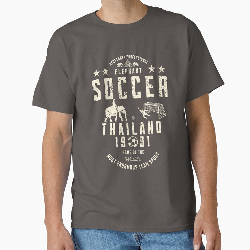 Ayutthaya Professional Elephant Soccer Thailand 1981 Vintage Classic T-Shirt