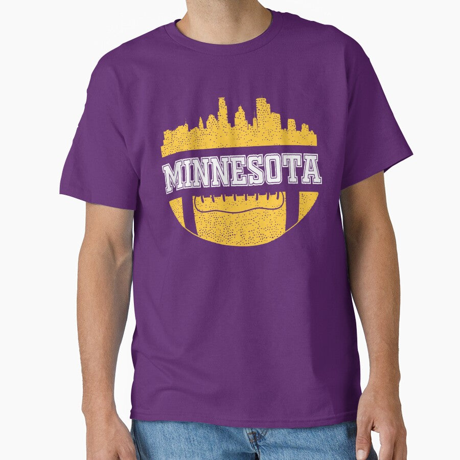 Retro Vikings Football Fan Vintage Minnesota Skyline Classic T-Shirt