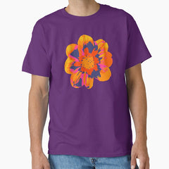 COSMIC COSMOS Big Abstract Floral Summer Bright Flowers - Fuchsia Pink Orange Yellow Purple - UnBlink Studio by Jackie Tahara Classic T-Shirt