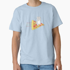 Kitty Surfing the Pepperoni & Cheese Classic T-Shirt