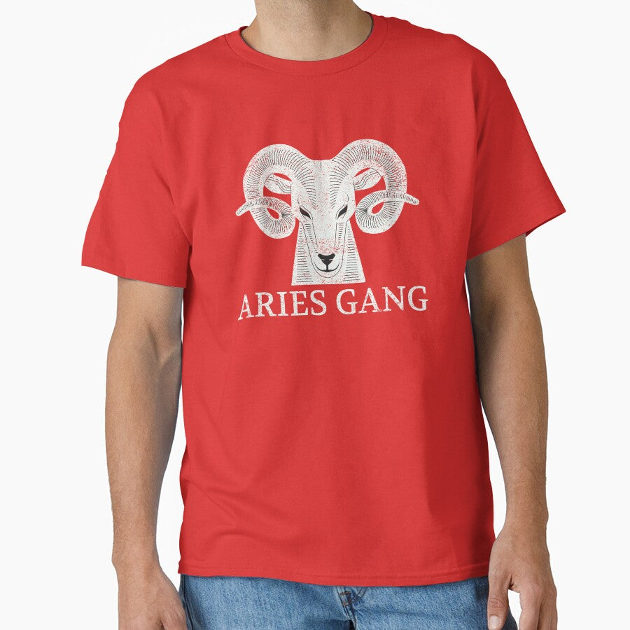 Astrology Sign Aries Distressed Design Zodiac Sign Aries Classic T Shirt