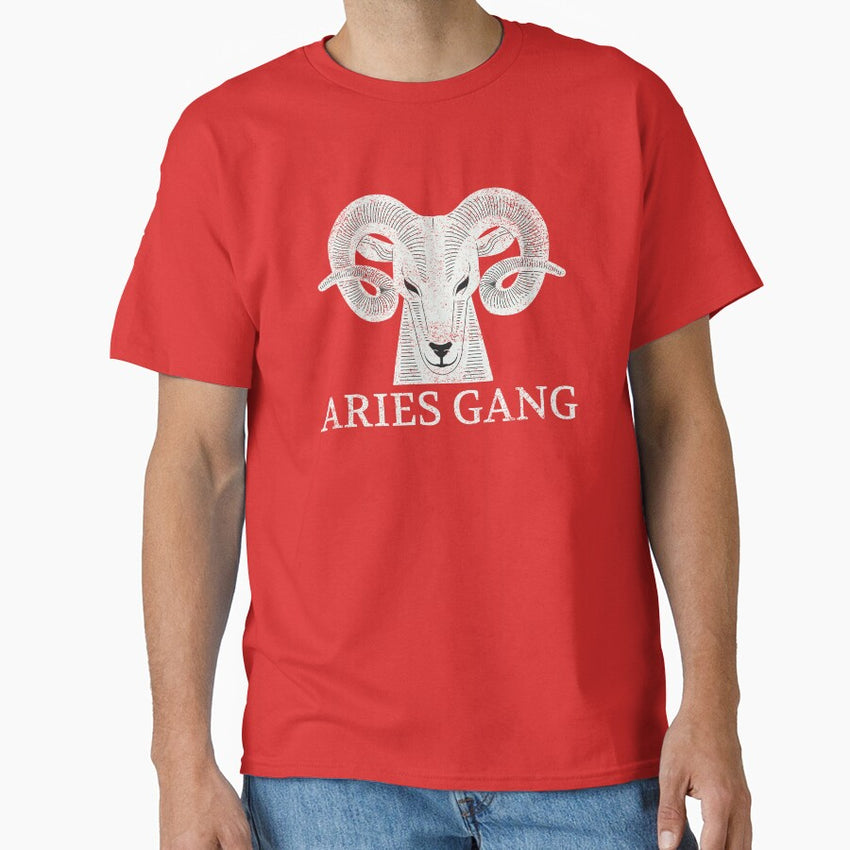 Astrology Sign Aries Distressed Design Zodiac Sign Aries Classic T Shirt