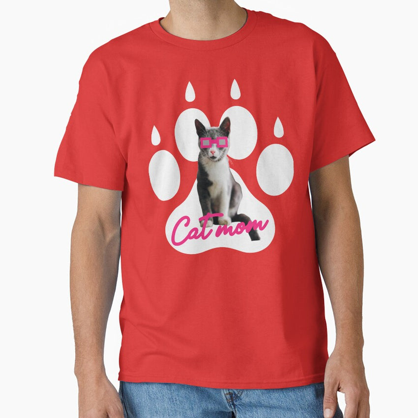 Copy of Copy of SUNGLASESS CAT MOM footprint Classic T-Shirt