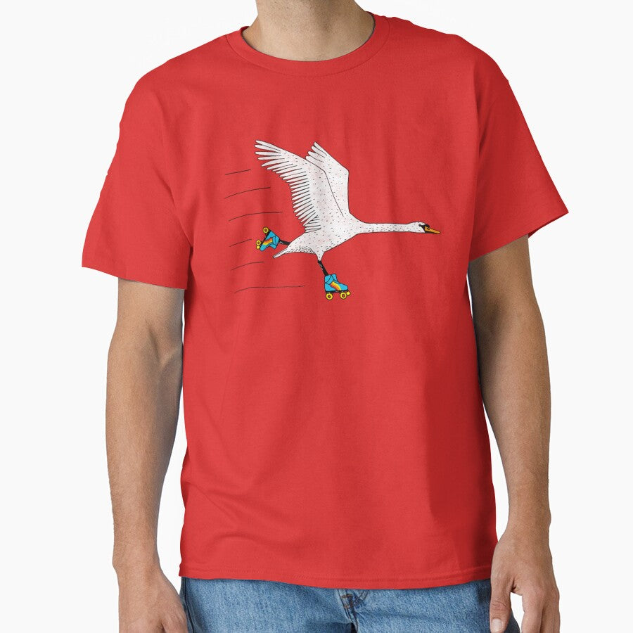 Skating Swan Classic T Shirt