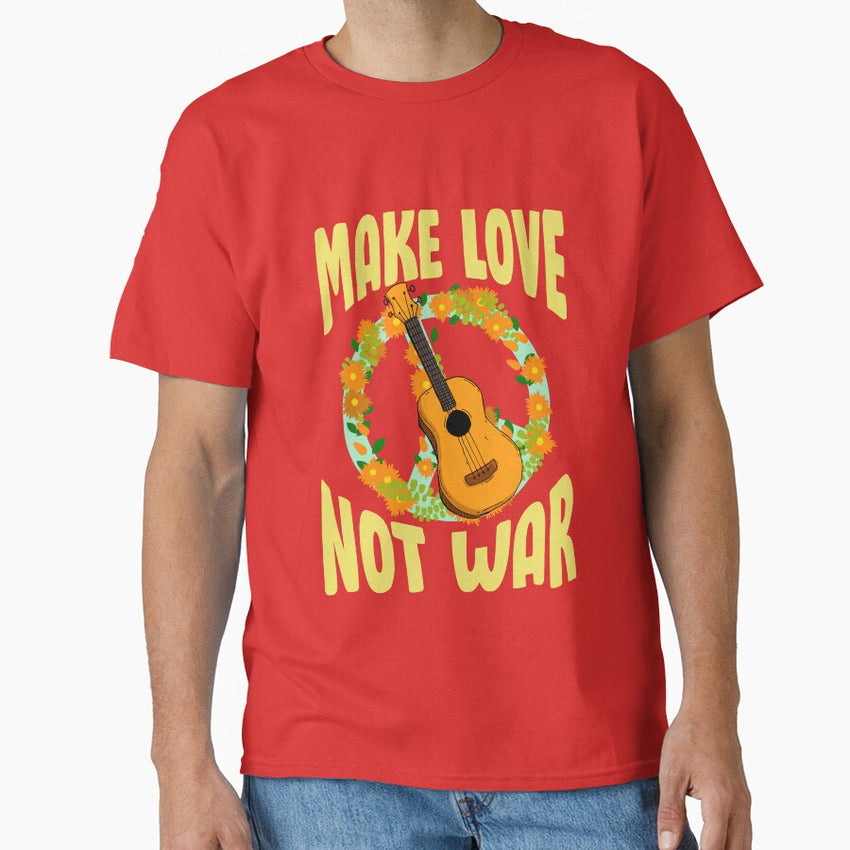 Make-Love-Not-War-Groovy Classic T-Shirt