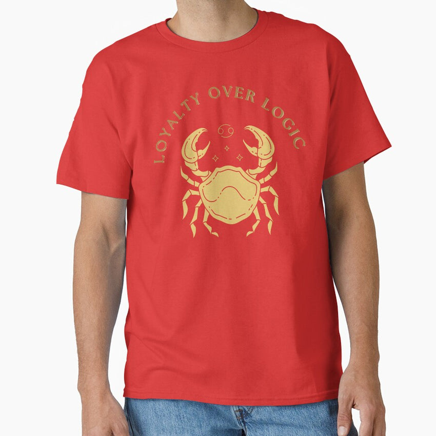 Loyalty Over Logic – Cancer Zodiac Sign Astrology Crab Design Classic T-Shirt