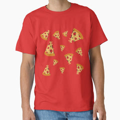 blue pizza pattern Classic T-Shirt