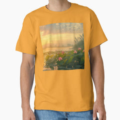 Lotus flower in lotus pond at sunset Classic T-Shirt