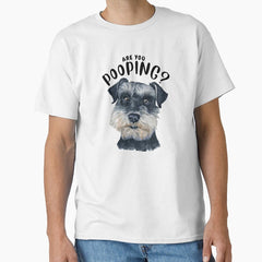 Are You Pooping Bathroom Print Schnauzer Dog Art Schnauzer Watercolor Print Miniature Schnauzer Print Zwergschnauzer Classic T Shirt