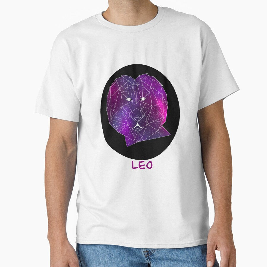 Leo Geometric Galaxy Lion Classic T-Shirt