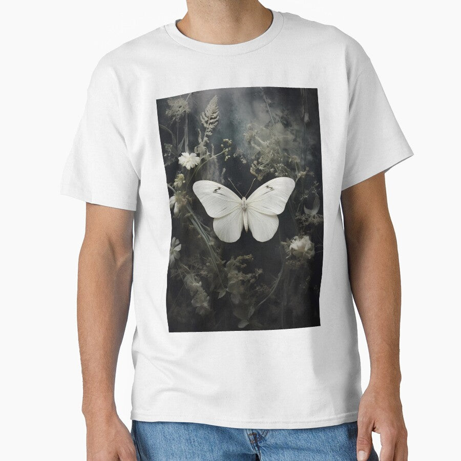White Moth Dark Academia Gothic Cottagecore Decor Classic T Shirt