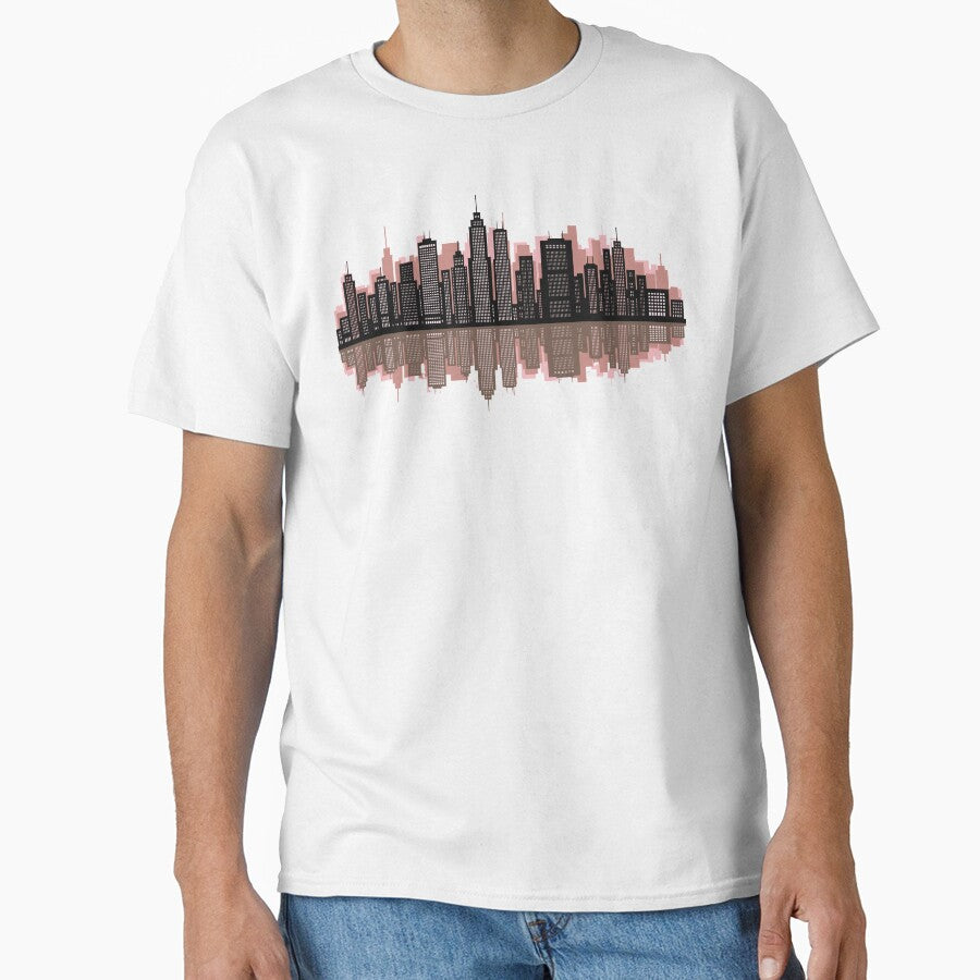 Atlanta Cityscape Skyline Pink Classic T Shirt