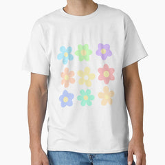 Pastel Retro Flowers Classic T-Shirt