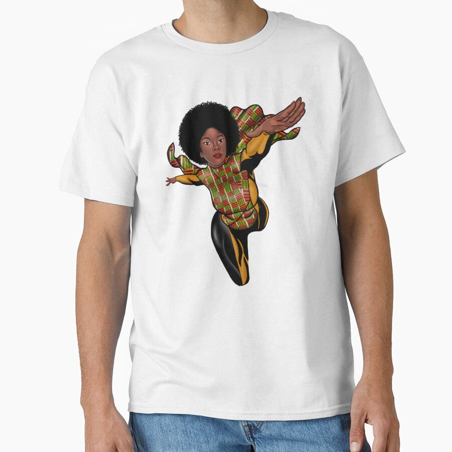 African Kente Superhero Ghana Style Black Girl Magic Classic T-Shirt
