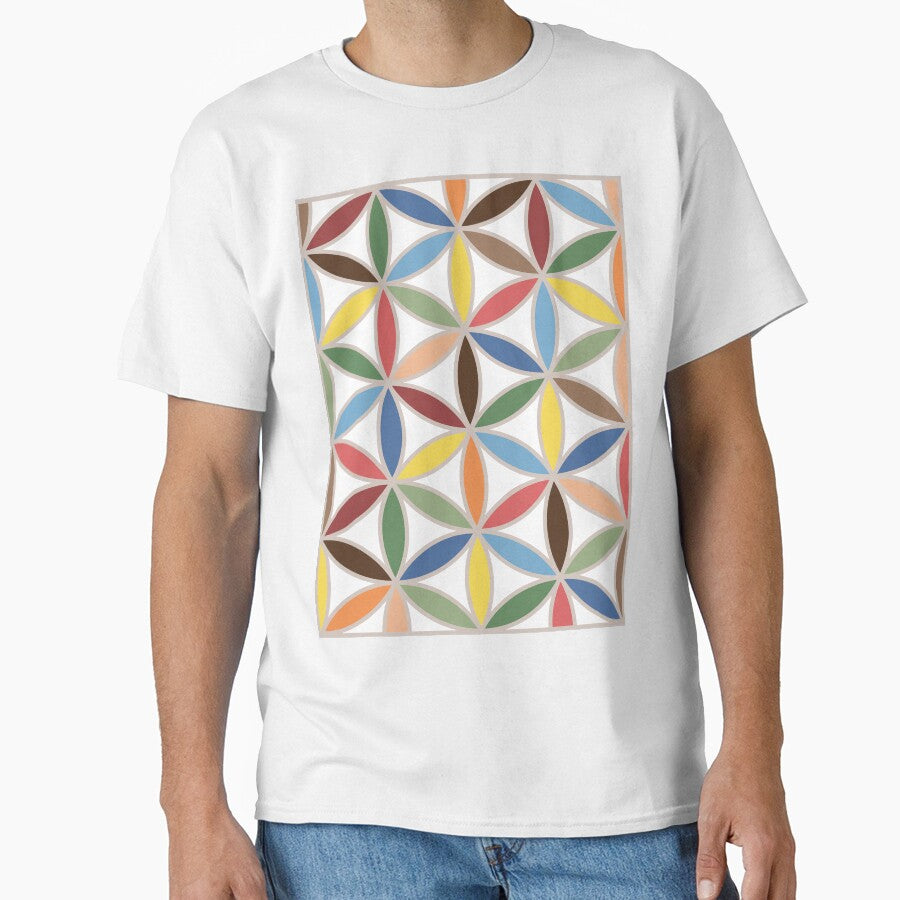 Flower of Life Retro Color Big Pattern Classic T-Shirt