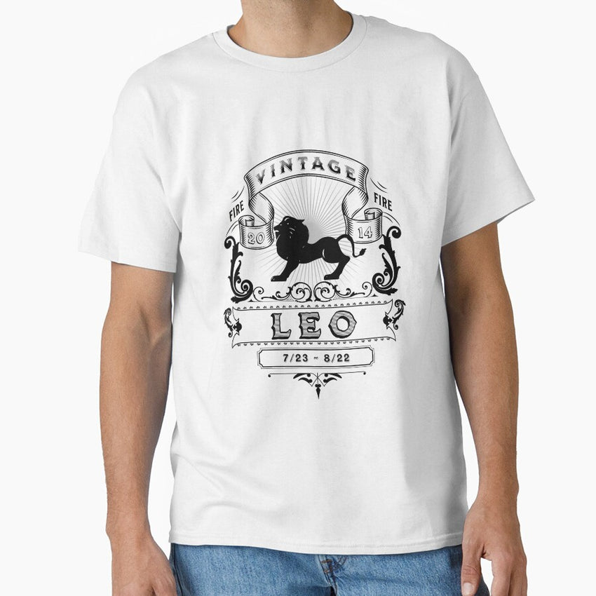 The Zodiac Sign of Leo Black and White 2014 Classic T-Shirt