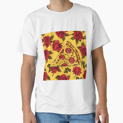 Floral Slices: Pizza and Roses Fusion Classic T-Shirt