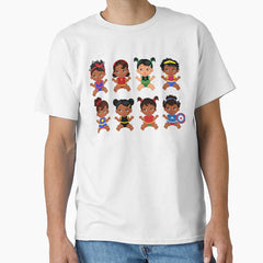African American Superhero baby ,Superhero Multicultural Baby Costumes , SuperBaby Girls Clipart. Classic T-Shirt