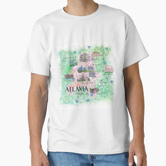 Atlanta Georgia USA Illustrated Map with Main Roads Landmarks and Highlights Classic T-Shirt