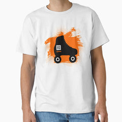 Aprr Atlanta Skate Club Rollerskate Bw With Qr Code Classic T Shirt