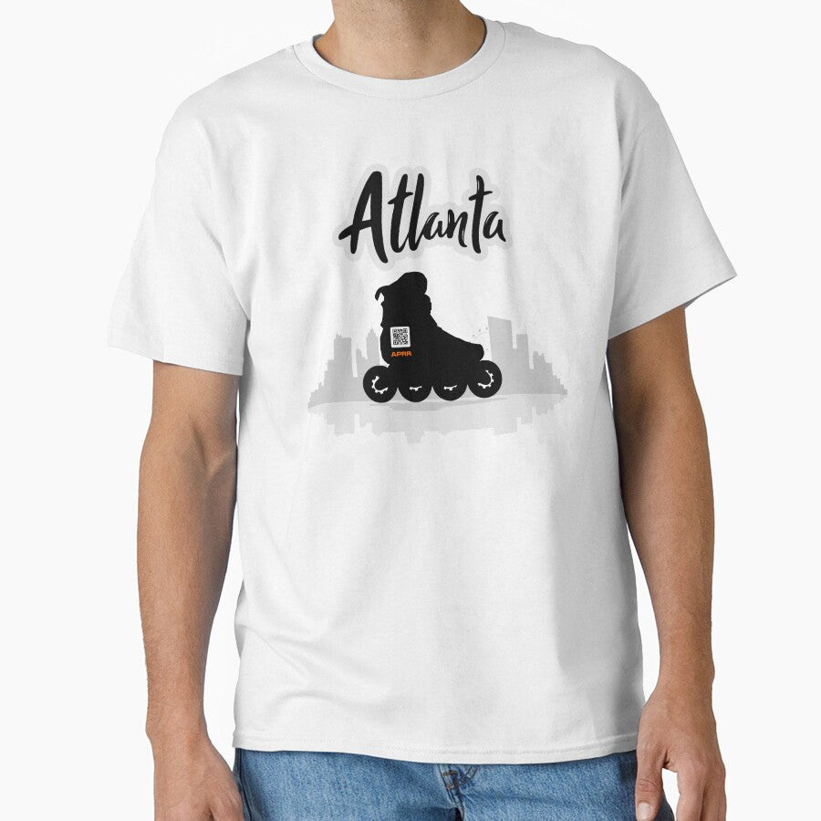 Aprr Atlanta Skate Club Inline Skate City With Qr Code Classic T Shirt