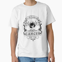 The Zodiac Sign of Cancer Black and White 1972 Classic T-Shirt