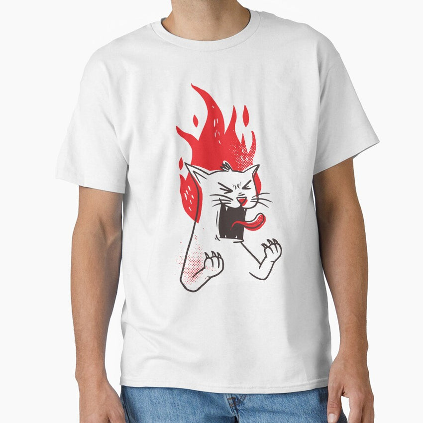 CAT ANGRY AS A FIRE Classic T-Shirt
