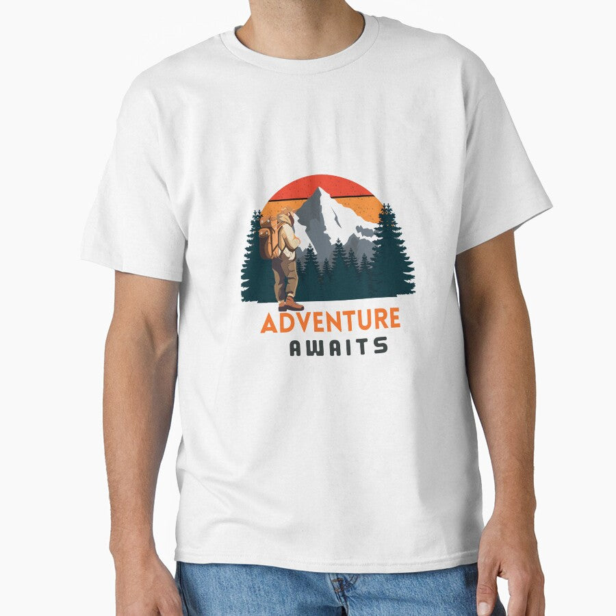 Adventure Awaits Inspiring Travel Art Design Classic T Shirt