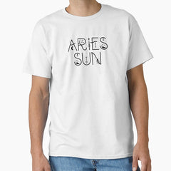 Aries Sun Sign Celestial Typography Classic T Shirt