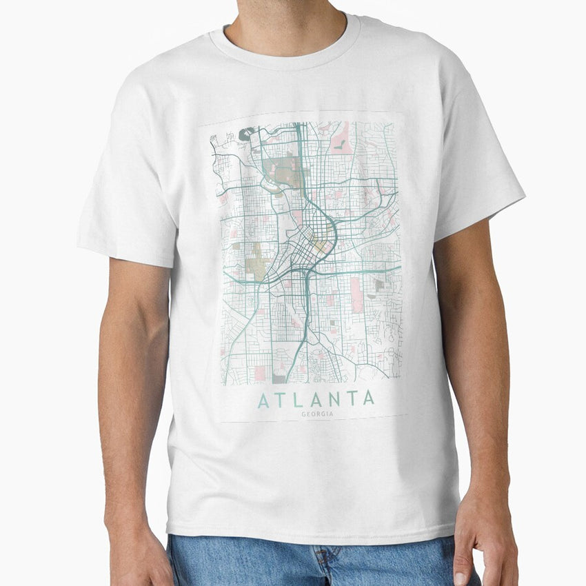 Atlanta City Map Usa Georgia Classic T Shirt