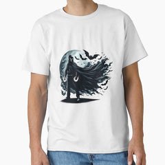 A mysterious superhero wears a cape and creates a powerful Halloween atmosphere Classic T-Shirt