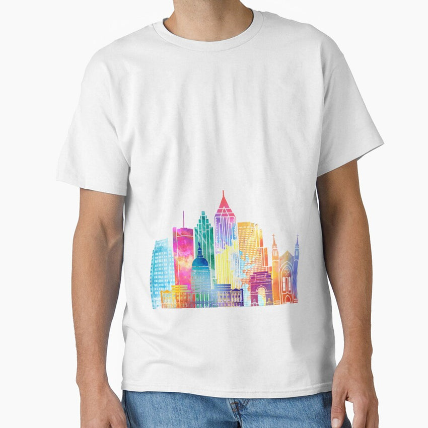 Atlanta Landmarks Watercolor Poster Classic T Shirt