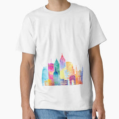 Atlanta Landmarks Watercolor Poster Classic T Shirt