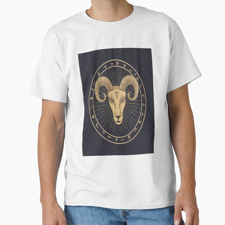 Astrology Zodiac Designs: Aries rams head Classic T-Shirt