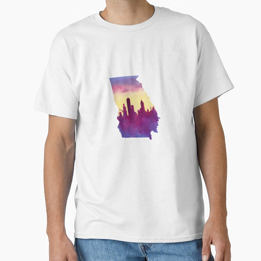 Atlanta Georgia Skyline Double Exposure Classic T Shirt