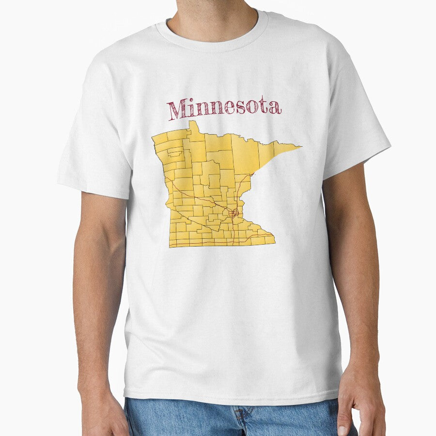 Minnesota Counties & Interstates Classic T-Shirt